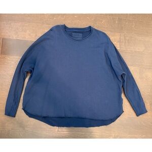 Frank & Eileen Anna Capelet Blue Sweatshirt Long Sleeve Triple Fleece Cotton L